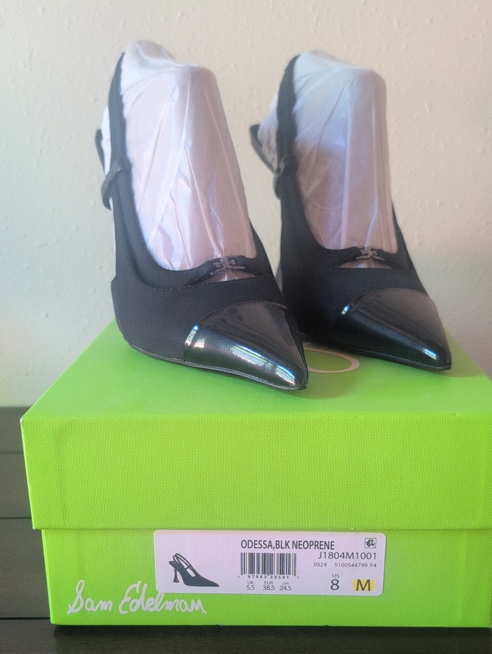 Sam Edelman Black Pointed Toe Slingback Pumps